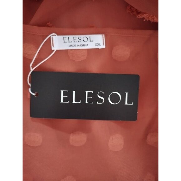 Elesol Womens Kimono Cardigan With 3/4 Bell Sleeves & Textured Dot Pattern , XXL - Picture 4 of 8